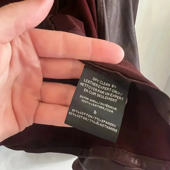 B76 Lamarque Drapped Leather Crossbody Snap Jacket Size Large - Picture 8 of 9